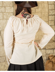Piratbluse til damemodel Amelia, naturhvid 2