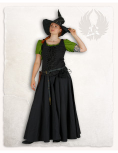 Falda medieval en algodón modelo Úrsula, negro