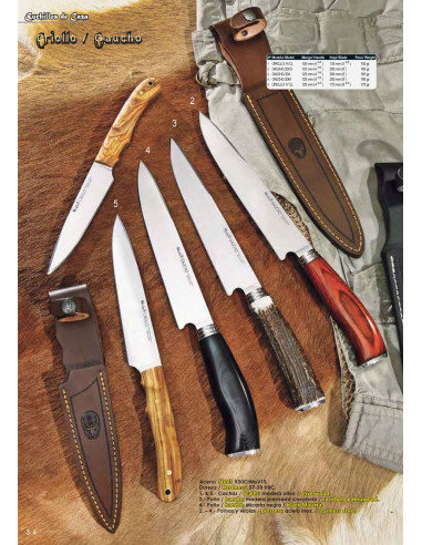 Cuchillo caza Gaucho, madera cocobolo ⚔️ Tienda-Medieval