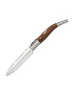 Klassiek zakmes met ratelopening, houten en aluminium...
