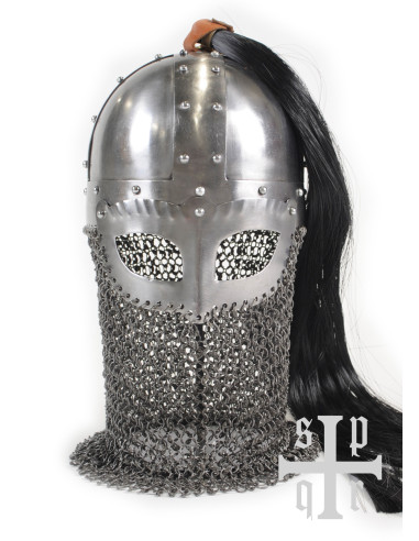 Funktioneller Wikingerhelm mit Maske, Henker und eingearbeitetem Haar, generalüberholt