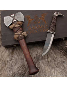 Viking økse- og knivsæt med æske, Asgard Creation