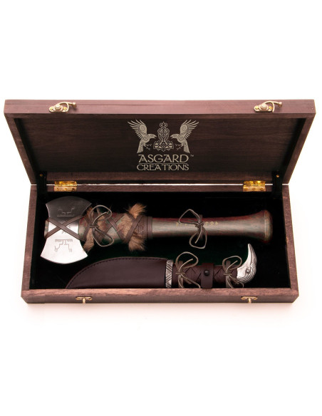 Juego de Hacha y Cuchillo Vikingo con...