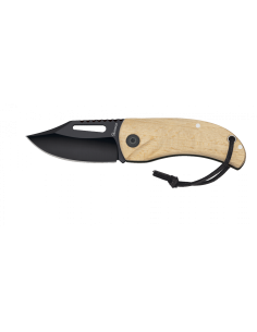 Feldmesser Naturholzgriff schwarze Klinge (Länge 13 cm.)