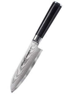 Santoku Samura Damascus serie kniv, klinge 150 mm.