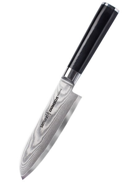 Santoku Samura Damascus serie kniv, klinge 150 mm.