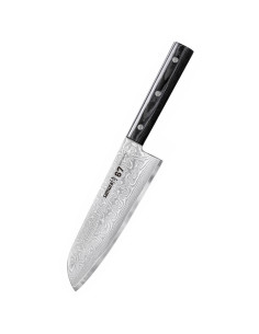 Santoku Samura knivserie Damaskus 67, klinge 175 mm.
