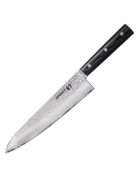 Damaskus 67 Serie Santoku Samura Messer, Klinge 208 mm.