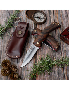 Artemisa jagtkniv, satin valnød skaft (med skede)