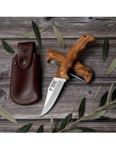 Texana jagtkniv, satin oliven skaft