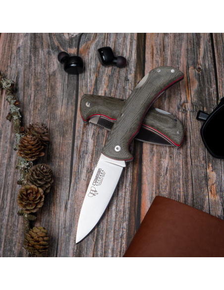 Athenea-Jagdmesser, grüner Canvas-Griff