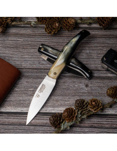 Cudeman-Jagdmesser, Griff aus poliertem Stierhorn