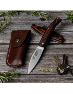 Navaja de caza Cudeman, mango estamina roja (con funda)