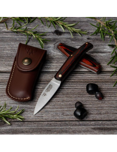 Cudeman Jagdmesser satinroter Stamina-Griff (mit Scheide)