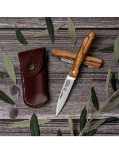 Navaja de caza Mini Vendetta, mango olivo natural (con...