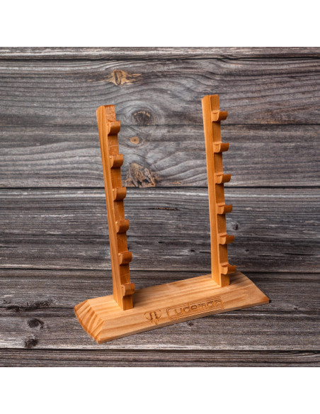 Holzsockel für 6 Messer oder Rasierer