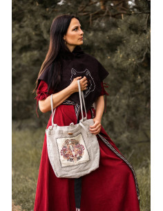Bolso con bordado vikingo modelo Tora, blanco natural 2