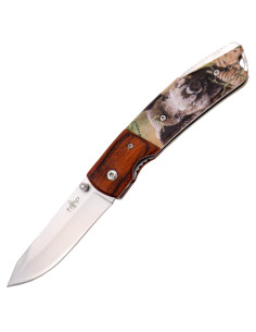 Navaja de Caza diseño Jabalí 1, mango madera y ABS (total...