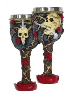 Copa de resina fantasía modelo Rose and Skull