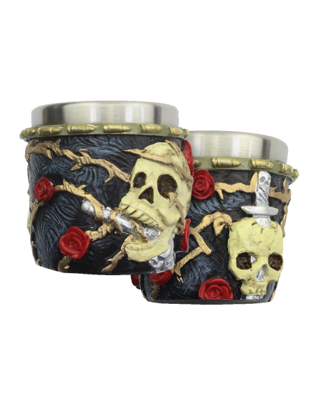 Fantasy shotglas model Rose and Skull