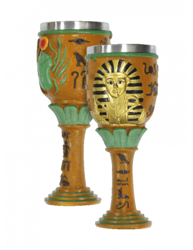 Copa de resina egipcia modelo Faraón y Escarabajo