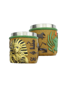 Egyptisch borrelglas model farao en scarabee