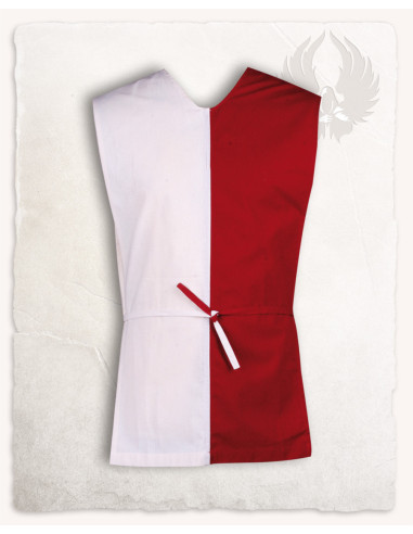 Tabardo medieval para niños modelo Felix, rojo-crema