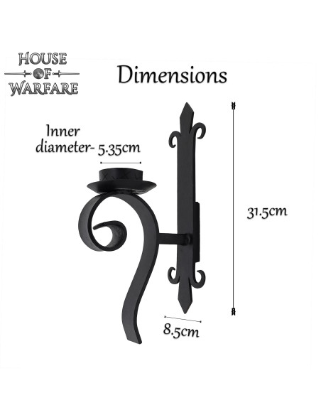 Aplique medieval de pared para 1 vela