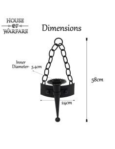 Aplique medieval cadenas de pared para 1 vela 2