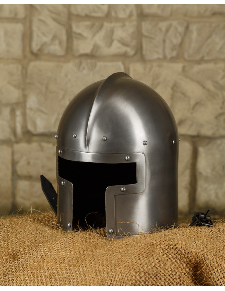 Barbuta medieval metálica modelo Manolo