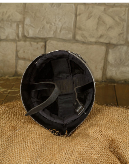 Barbuta medieval metálica modelo Manolo