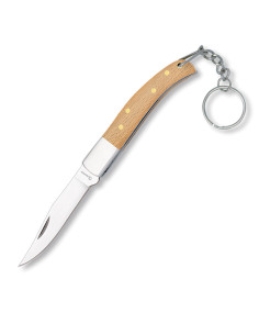 Kolbentaschenmesser mit Naturholzgriff, Klinge 6 cm.