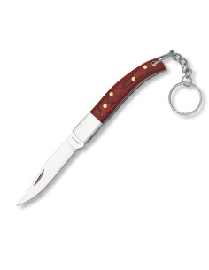 Navaja pistón empuñadura madera stamina roja hoja 6 cm.