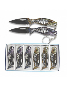 Set mit 6 Albainox Angel-Schlüsselanhängermessern