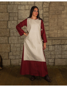 Middeleeuws boerenschort model Ormhild, creme kleur