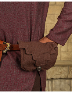 Riñonera medieval de algodón marrón modelo Borchard