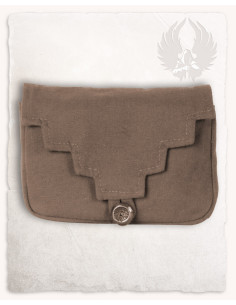 Mittelalterliche Gürteltasche aus brauner Baumwolle,... 2