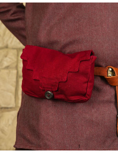 Riñonera medieval de algodón rojo modelo Borchard