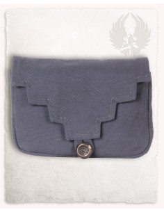 Mittelalterliche Gürteltasche aus grauer Baumwolle,...
