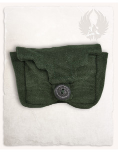 Riñonera medieval pequeña modelo Borchard, algodón verde 2