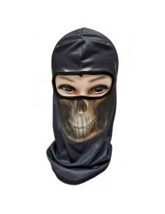 Zwarte schedel elastische capuchon, Skull