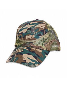 Gorra camo camuflaje verde, ajustable con rejilla