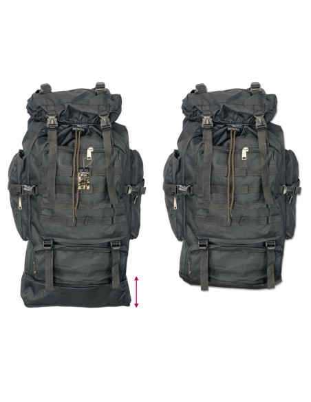 Barbaarse zwarte tactische rugzak, 60L