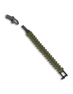 Pulsera paracord verde de supervivencia