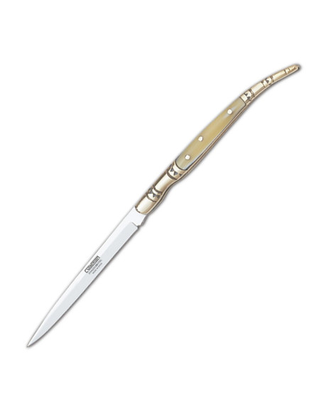 Pennekniv af stilet med gevir imiteret håndtag, klinge 8,5 cm.