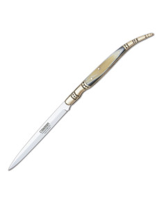 Stilettmesser mit Griff aus Hornimitat, Klinge 11 cm.