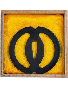Tsuba John Lee Musashi met houten kist