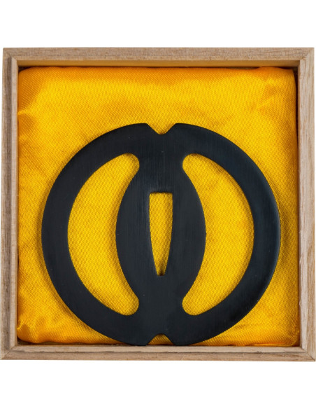 Tsuba John Lee Musashi met houten kist