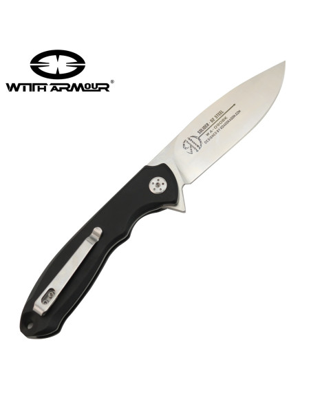 Soldat taktisk lommekniv, D2 stålblad