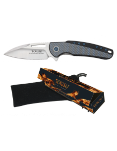 Navaja Tokisu CNC y mango G10 y fibra carbono